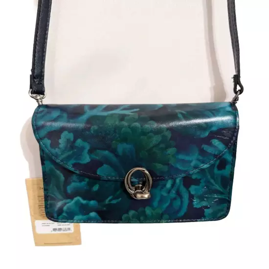 Patricia Nash Bella Leather Crossbody Bag Purse-Deep Blue Sea-NWT-$159.95