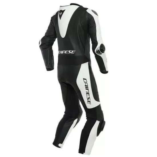 Suit Leather Man Dainese LAGUNA SECA 5 1PC Perforated WHITE/BLACK