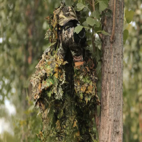 Quiet Realtree Camo 3D Fast Dry Jungle Leaf Ghillie Suit Jacket And Trousers