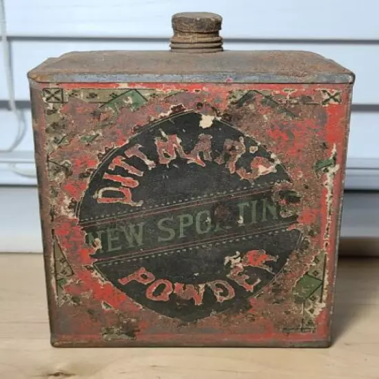 Vtg / Antique Pittman's New Sporting Powder Tin Can Cannister 