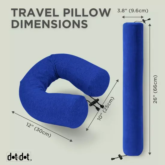 Dot&Dot Twist Memory Foam Travel Pillow for Airplanes - Travel Neck Pillow for S