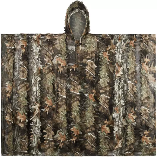 Gilly Suit 3D Leafy Camo Poncho Hunting Ghillie Suits XL/XXL Hiding Wildlife TOP