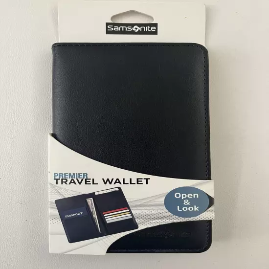 Samsonite Premier Large Travel Wallet Black~Storage/Passport Credit Cards ETC.