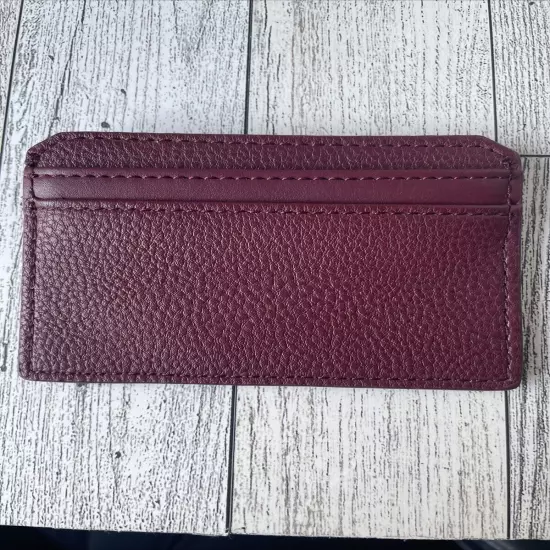 Tommy Hilfiger Burgundy Leather 5-Card Holder