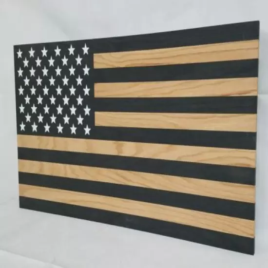 Gun Concealment Cabinet , Lockable Hidden Gun Storage Dark Rustic American Flag