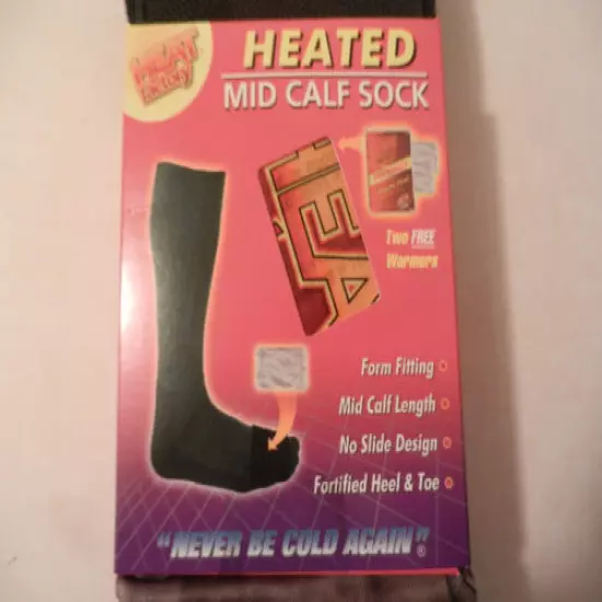 Heat Factory Heated Mid Calf Socks; Size 10-13; w/Heat Pocket; 1506