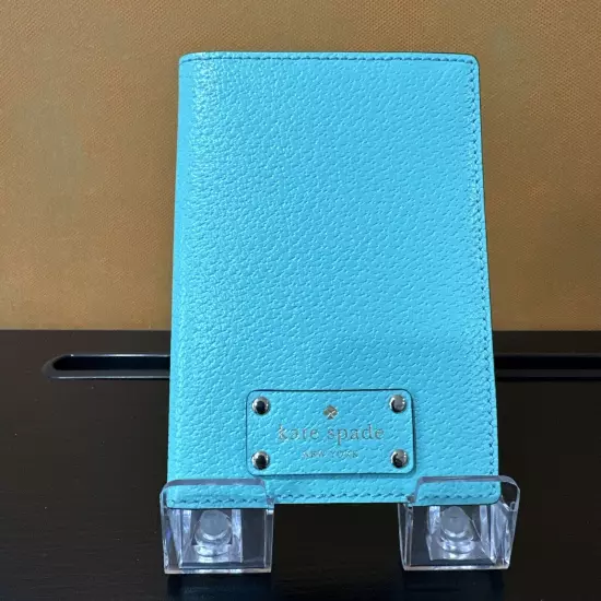 KATE SPADE Passport Holder Wellesley Green Teal Leather