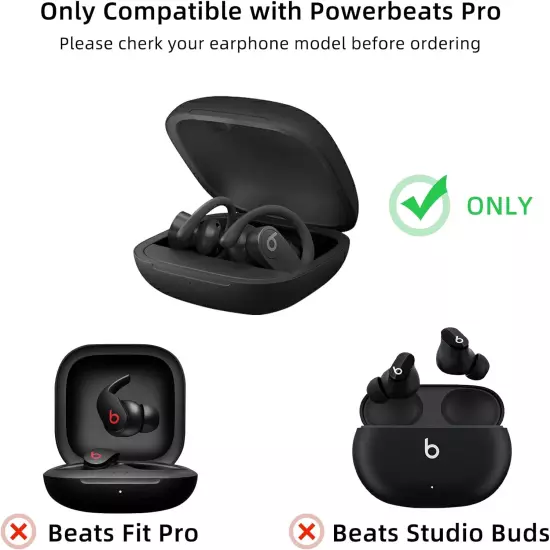 Compatible with Powerbeats Pro, Soft Silicone Case with Gold Heart Pattern For