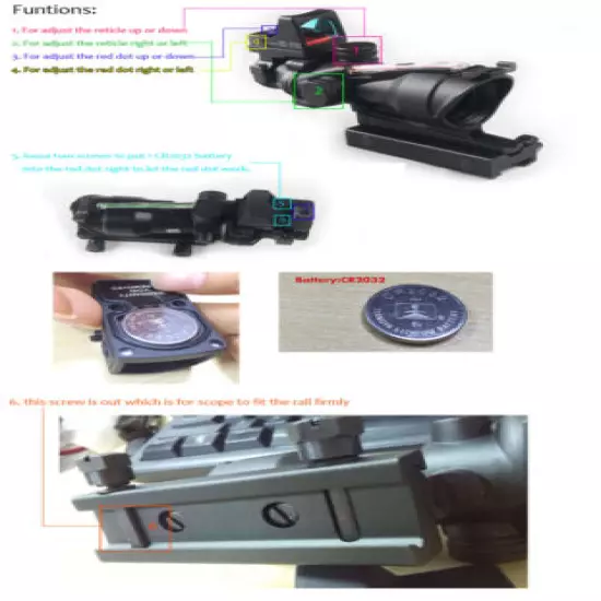 Optics 4X32 Green/Red Fiber Rifle Scope Sight with RMR Red Dot Sight