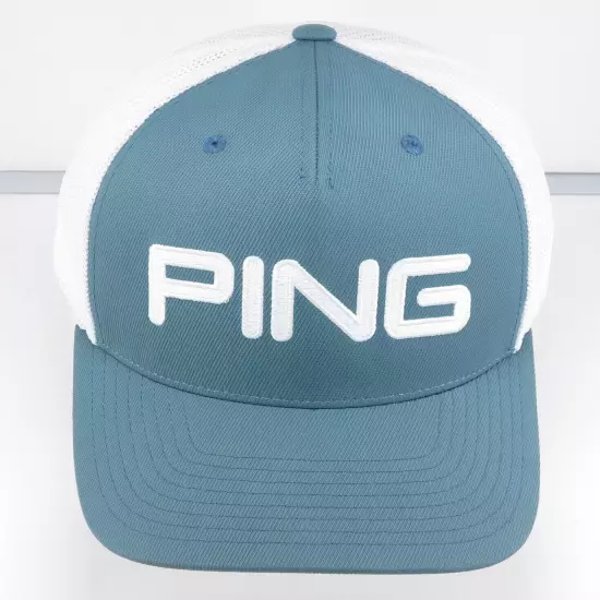 PING Golf Hat cap gray snapback mesh back OSFA clubs spellout