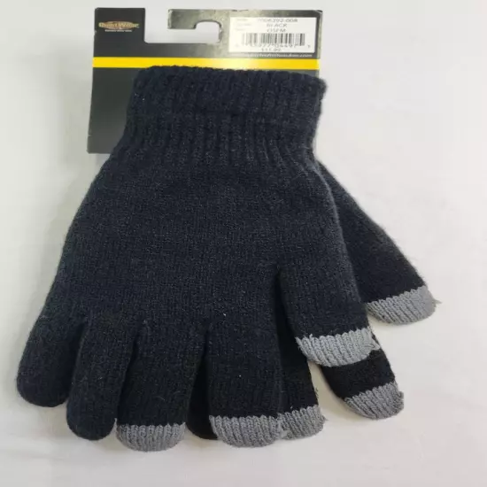 Quiet Wear Black & Gray OSFM Work & Outdoor Gloves Touch Screen Compatible