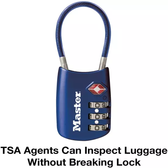 Blue Set Your Own Combination TSA Approved Luggage Lock, Travel Zip