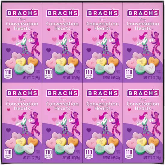 Brachs Valentines Day Conversation Hearts, 1 oz Boxes, 24 Count