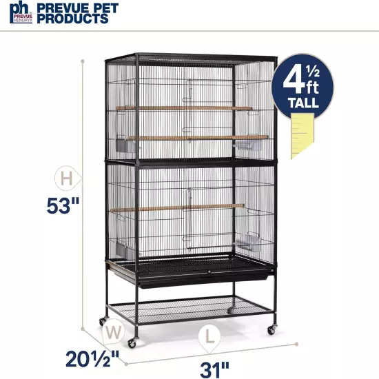 Prevue Pet Products Wrought Iron Flight Cage 31.0"L x 20.5"W x 53.0"H, Black 