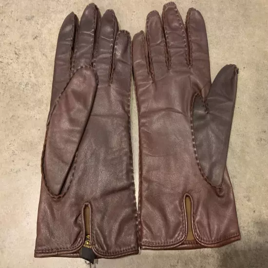 Vintage Genuine Leather Gloves Brown Made In Philippines Men’s XL