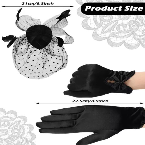 50S Fascinator Hat for Women Funeral Veil Hat Pillbox Cocktail Tea Party Headpie