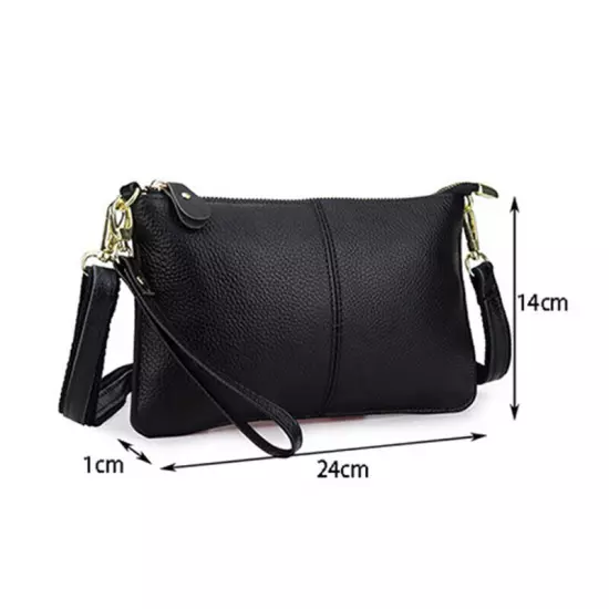 Women Genuine Leather Clutch Messenger Handbag Purse Crossbody Shoulder Bag