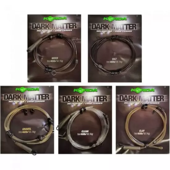 Korda Safe Zone Dark Matter 1m Leader Heli Chod Leaders 30lb Test All Colours