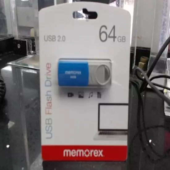 Memorex 64GB USB 2.0 Flash Drive Blue (EZ1006751)