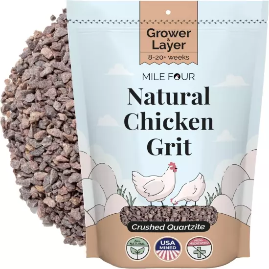 Chicken Grit | Layer & Grower Chickens Age 8-20+ Weeks | 4 lbs. | 100% Natural M