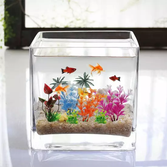 Aquarium Decorations Plants, 6Pcs Aquarium Decor Plants, Colorful Fish Tank Acce