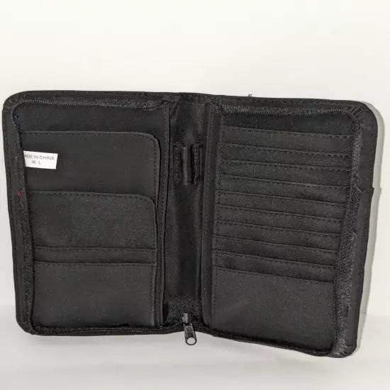 American Tourister Zip Travel Wallet Passport Holder Card Keeper Black 8.5"