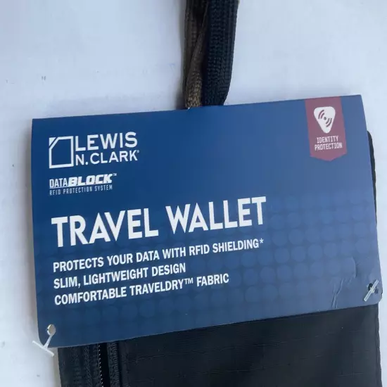 Lewis N. Clark RFID Hidden Travel Wallet, interior pockets Security & Safety BLK