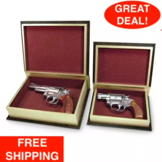  Concealed Book Gun Safe Home Office Security Protect Handgun Pistol Hide