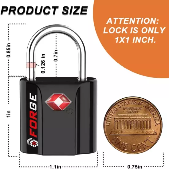 TSA Approved Luggage Locks, Ultra-Secure Dimple Key Travel Locks with Zinc Alloy