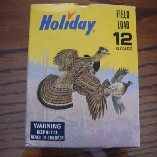 VINTAGE HOLIDAY LES KOUBA 12 GAUGE SHOTGUN SHELL FIELD LOAD BOX --- EMPTY