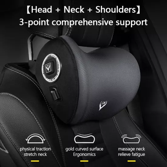 Car Massage Neck Pillow Cushion Headrest Support Lumbar Seat Back Cushion