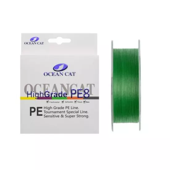 OCEAN CAT 8 Strands Braided Fishing Line Zero Stretch Super Power PE Leader Line