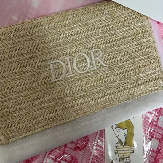 SHIP TODAY FINAL SALE w/box Christian Dior Novelty Clutch Pouch bag beige JAPAN