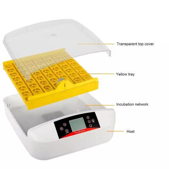 Digital Automatic Temperature Control 56 Eggs Incubator Birds Chickens Pigeons