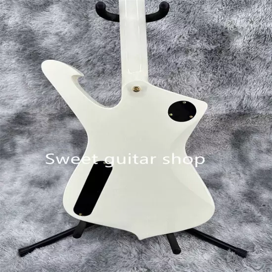 New White Iceman Electric Guitar Gold Hardware Fixed Bridge 2H Pickup Solid Body