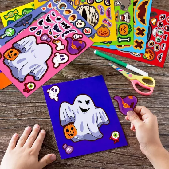 Halloween Stickers for Kids, Party Favors, DIY Multicolor 