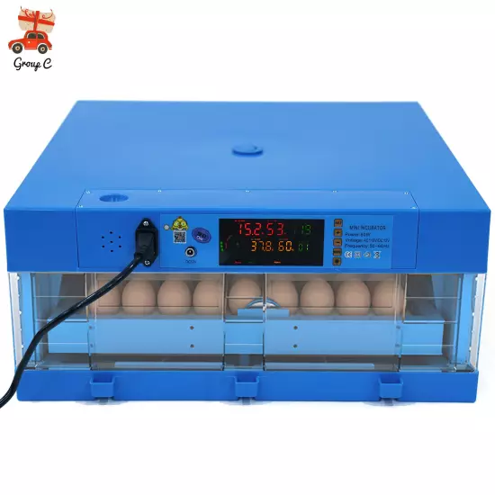 64 Eggs Incubator 80W Digital Automatic Hatcher For Hatching Chicken Quail Birds