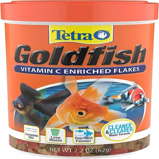 Goldfish Flakes, Nutritionally Balanced Diet for Aquarium Fish, Vitamin C Enrich