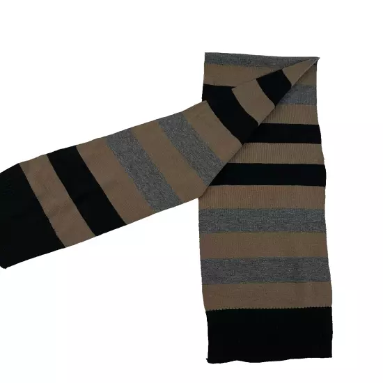 Levi’s Scarf Men's One Size Black Gray & Brown Stripe Breathable