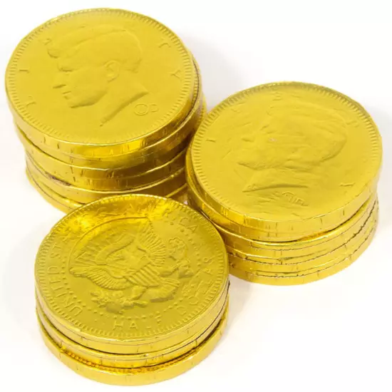 By The Cup Milk Chocolate Gold Coins, 5 lb Bulk Bag, 300 Coins