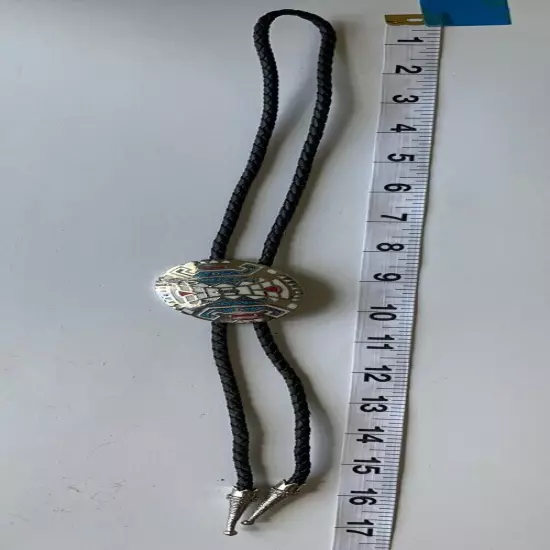 Native American Bolo Tie w/ Leather Rope