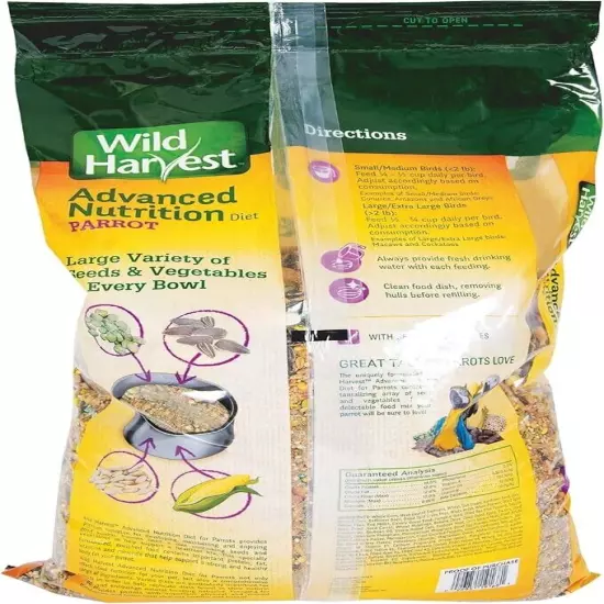 Wild Harvest Advanced Nutrition Parrot 8 Pound Bag,White