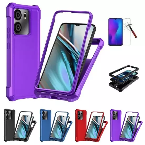 For Blu View 5 (B160V), Full Body TPU Cover Case + Tempered Glass