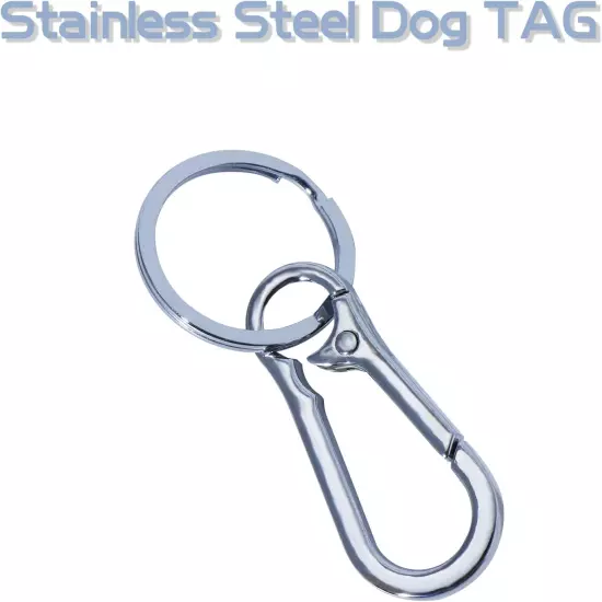 2-Pack Pet Tag Clips, Stainless Steel Dog Tag Quick Clips, Perfect for Dogs/Cats