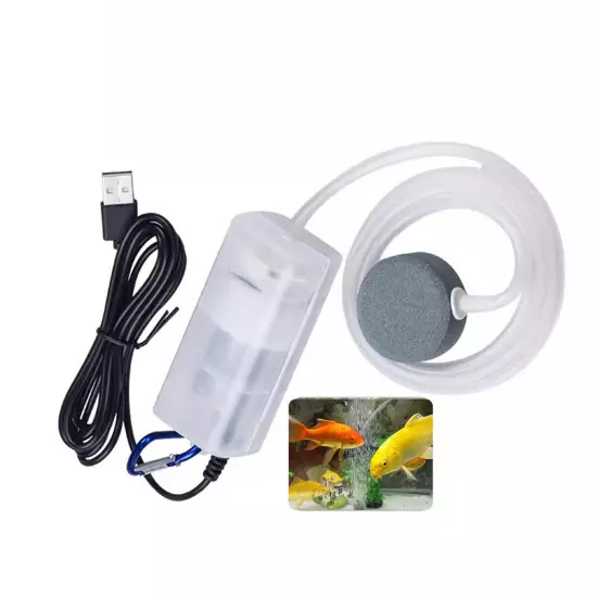 USB Powered Aquarium Air Pump Quiet Oxygen Bubbler Fish Tank Enhance Aeration