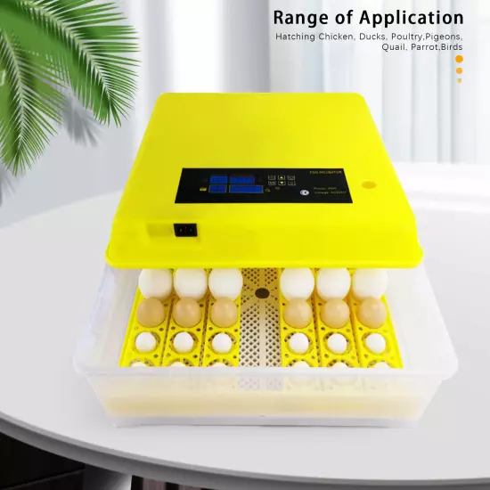 48/56/96 Digital Eggs Incubator Egg Hatcher Temperature Control Automatic 80W