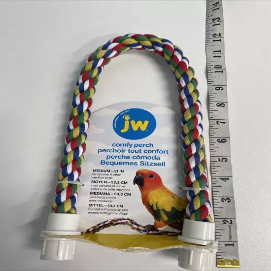 JW Comfy Perch Medium 21" CUSTOMIZABLE BIRD PERCH: This rope bird perch bends in