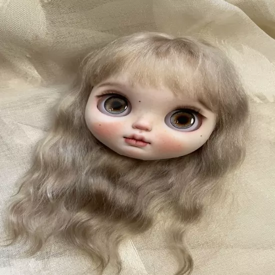 Handmade Blythe Doll Faceplate - White Skin RBL Custom with Full Makeup