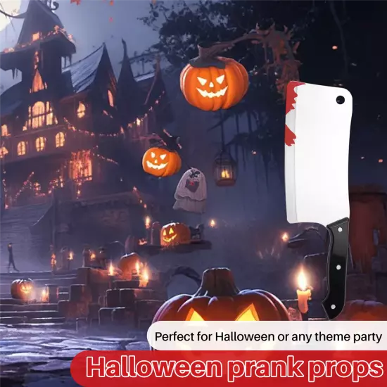 Bloody Cleaver, Fake Knifes Realistic Kitchen Cleaver Prop for Halloween9618