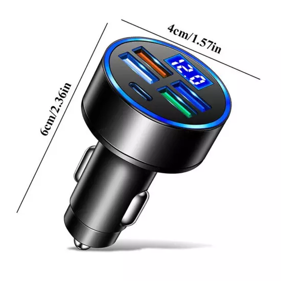 30W 4 USB Port Super Fast Car Charger Adapter for IPhone IPhone 14 13 12 Samsung